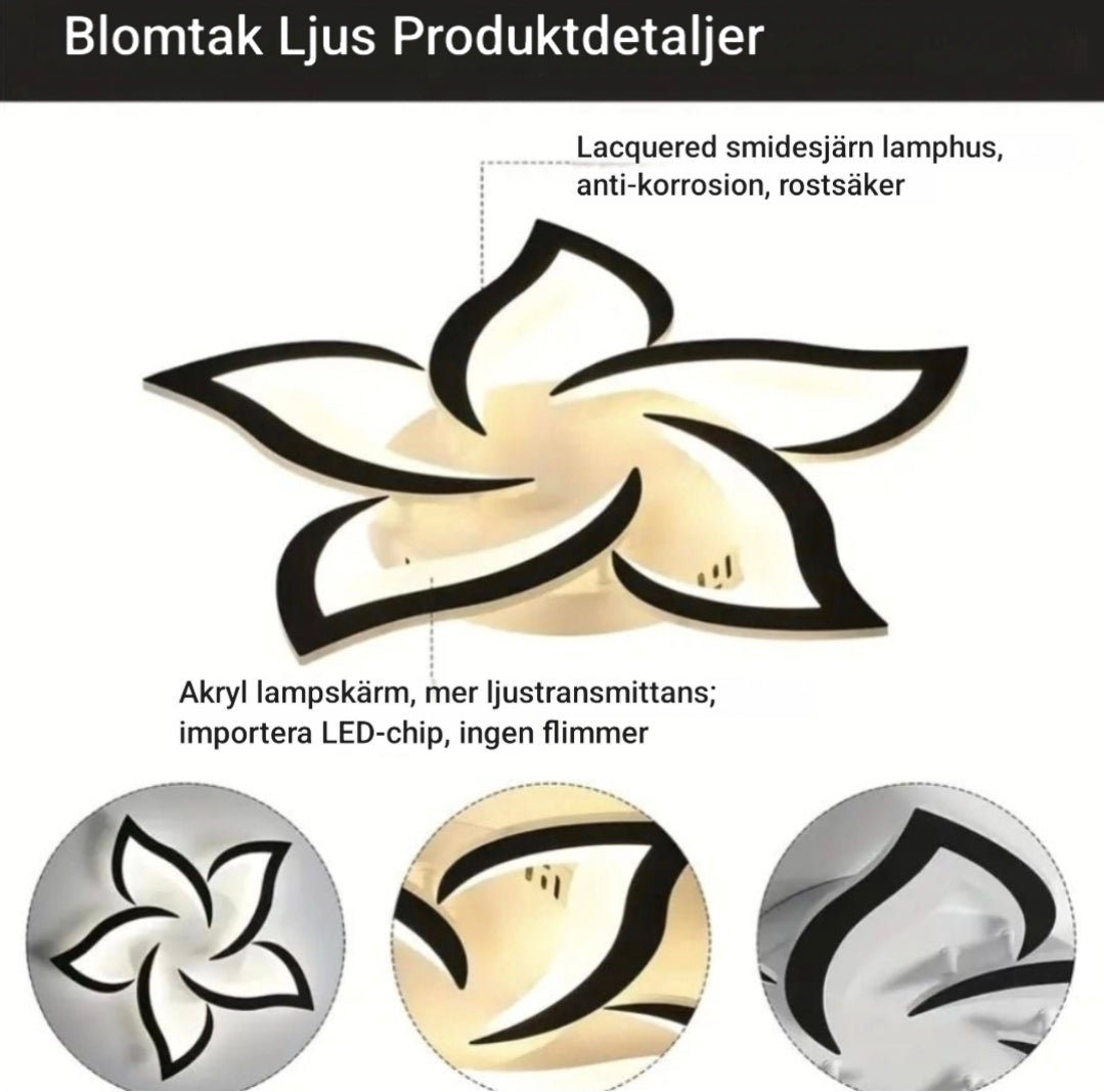 Modern Blomformad LED-Taklampa – Stilren Elegans för Ditt Hem!
