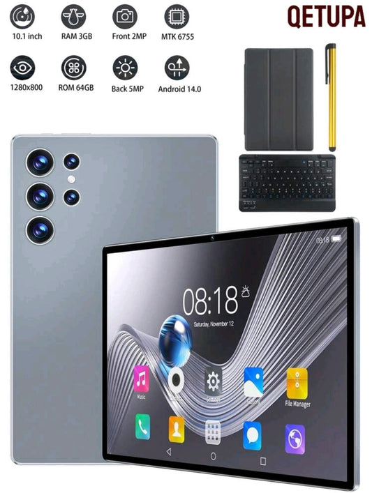 Qetupa 10,1" Z50 Android 14 Surfplatta med plata för simkort