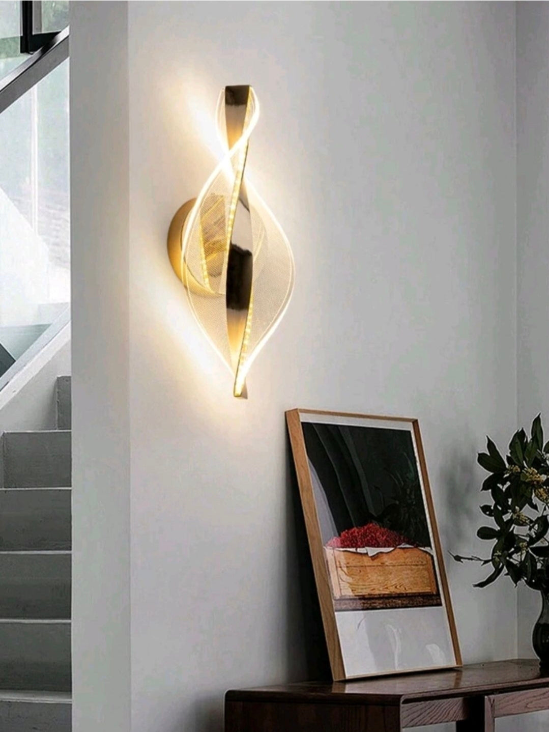 Guld Modern Leaf Kristall Vägglampa – Elegant LED-belysning