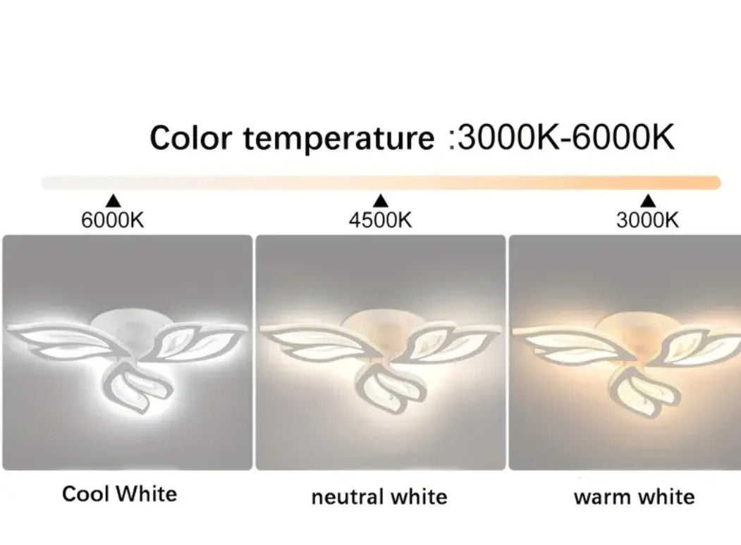 Modern LED-taklampa med 3 färglägen – stilren och dimbar