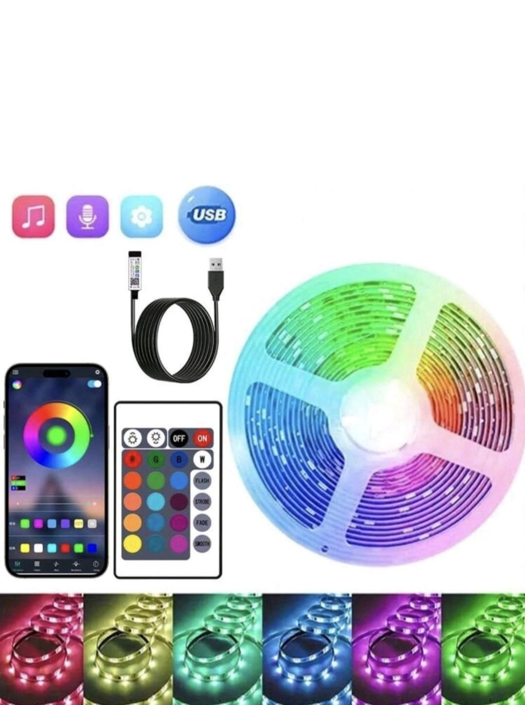 RGB LED Ljusslinga 10 meter