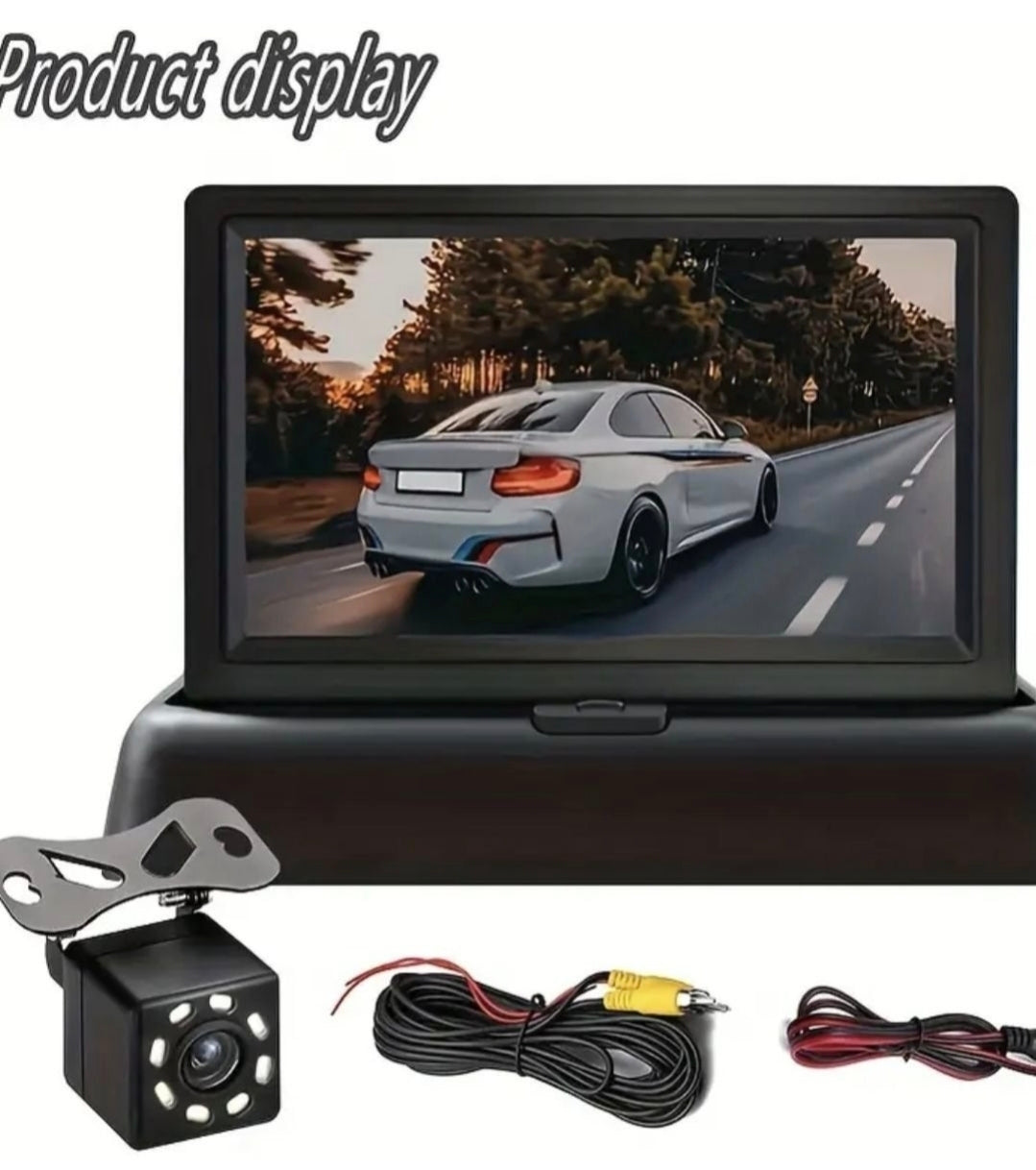 4.3-tums Hopfällbar Skärm + 8-ljuskamera