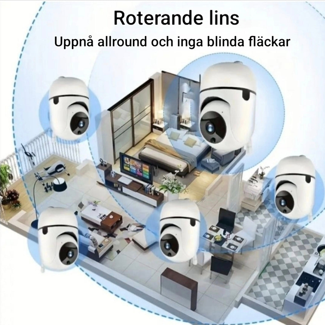 WiFi Övervakningskamera med 355° rotation och mörkerseende – Modell Q102