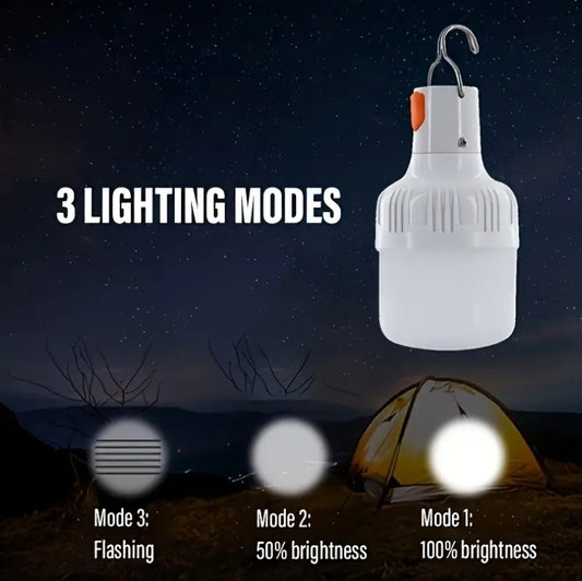 4-pack USB-laddningsbara LED-campinglampor med krok