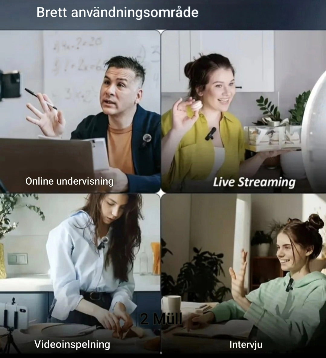 Trådlös Lavaller Mikrofon