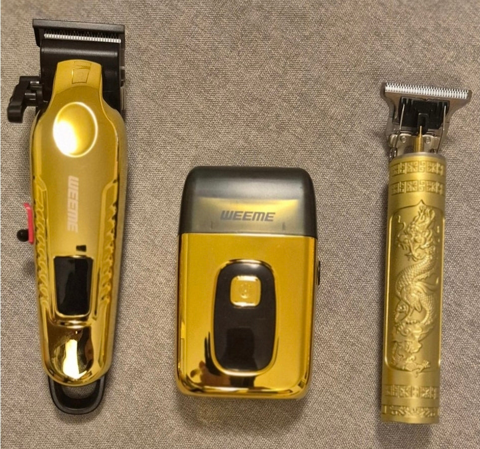 Guld WEEME 3-delars Herrtrimmerkit – Trådlöst & Skarpt Multiverktyg