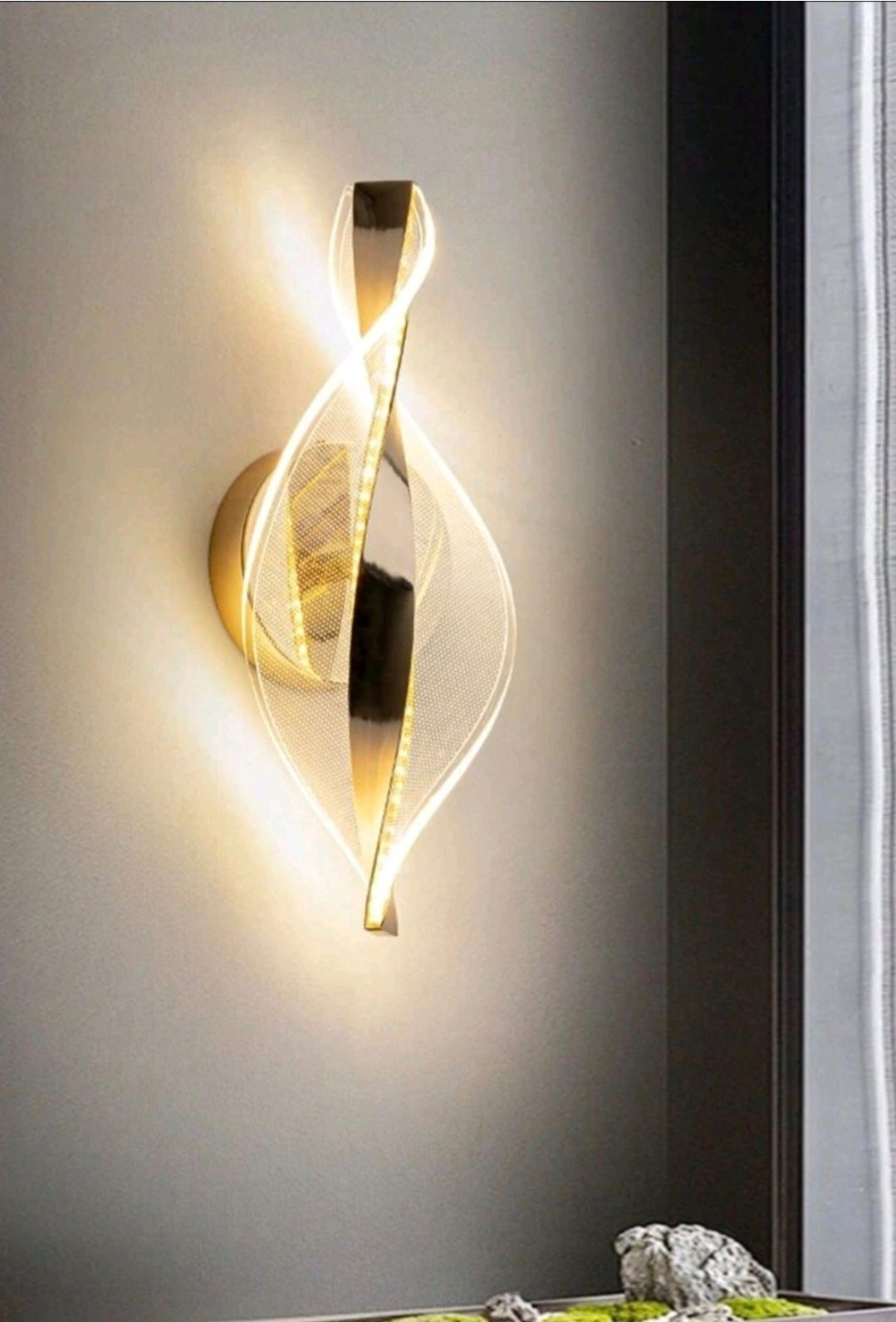 Guld Modern Leaf Kristall Vägglampa – Elegant LED-belysning