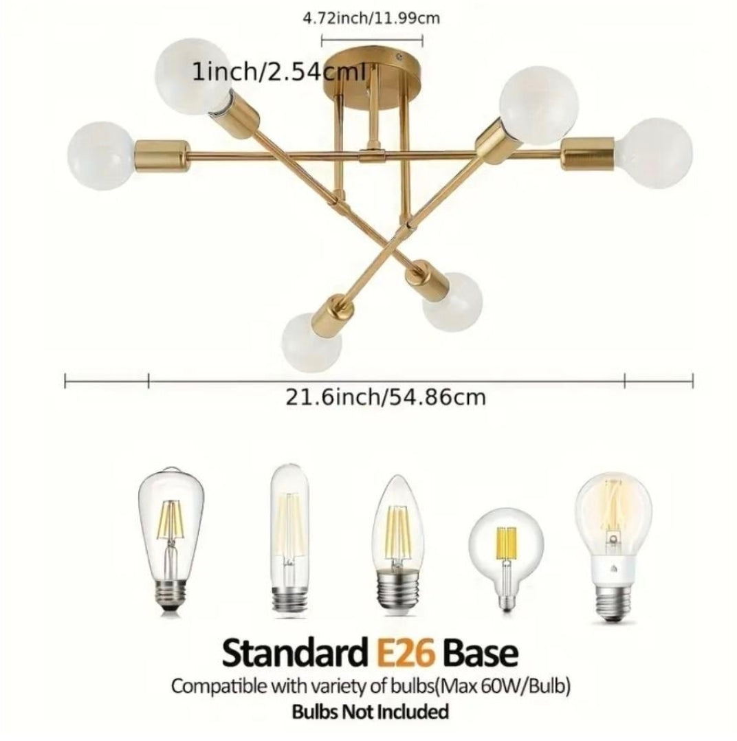 Modern 6-armad Takkrona i Metall