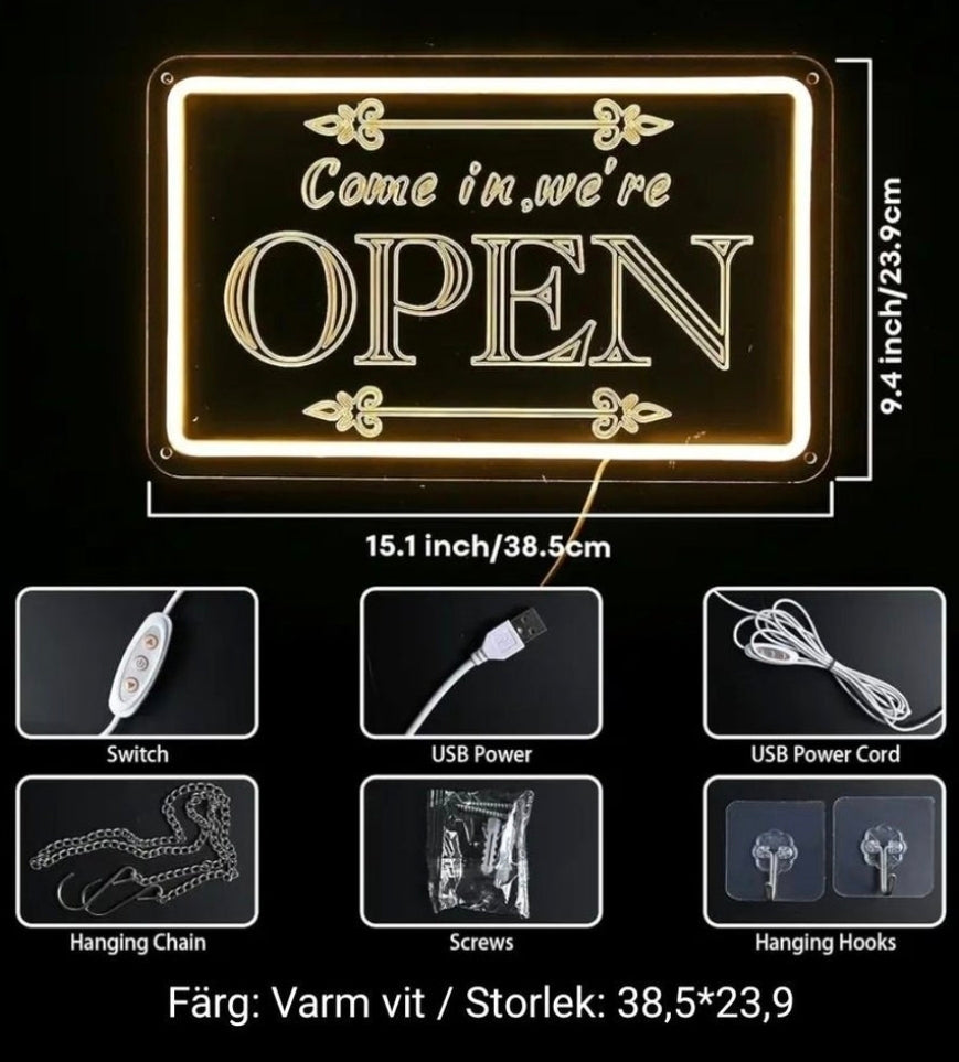 OPEN LED Neonljusskylt