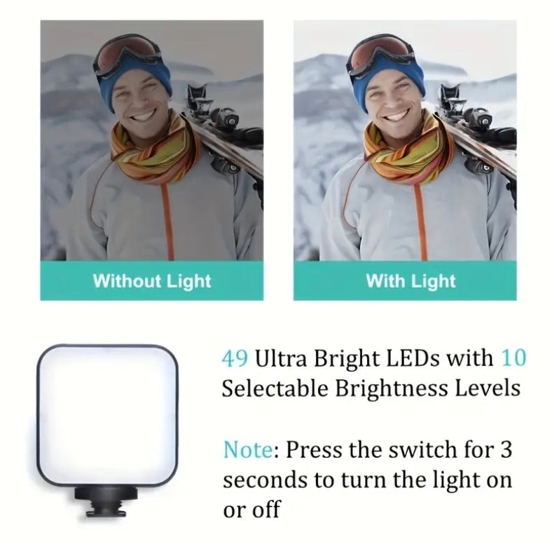 Tripod Vloggkit med Mikrofon & LED-lampa – För iPhone & Android