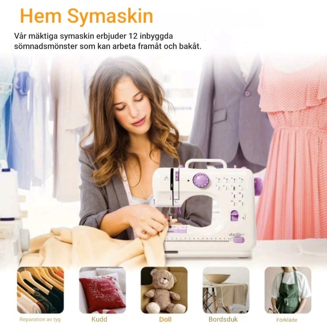 Bärbar Elektrisk Symaskin med 12 Sömmar